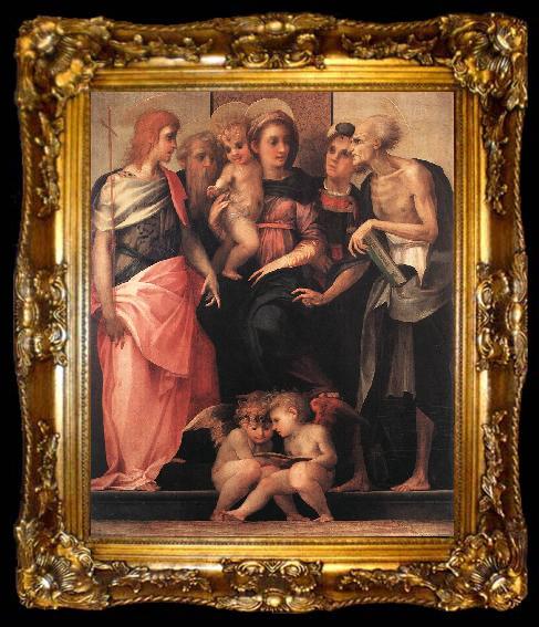 framed  Rosso Fiorentino Madonna Enthroned with Four Saints, ta009-2
